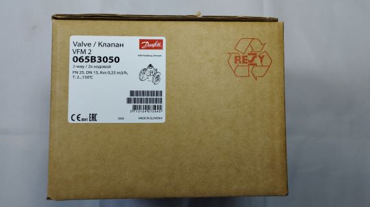 Danfoss 065B3050 - VFM 2 клапан регулирующий двухходовой фланцевый Ду 15 мм, Ру 25 бар, Kvs 0,25 м3/ч