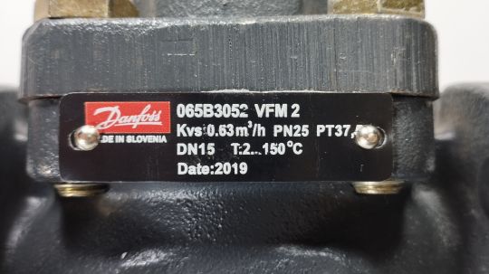 Danfoss 065B3052 - VFM 2 клапан регулирующий двухходовой фланцевый Ду 15 мм, Ру 25 бар, Kvs 0,63 м3/ч