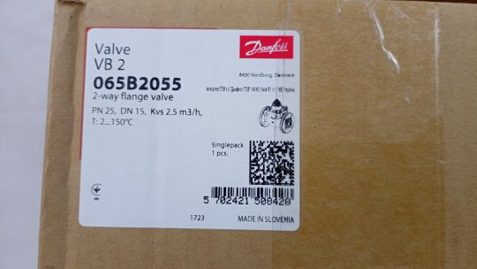 Danfoss 065B3055 - VFM 2 клапан регулирующий двухходовой фланцевый Ду 15 мм, Ру 25 бар, Kvs 2,5 м3/ч 065B2055