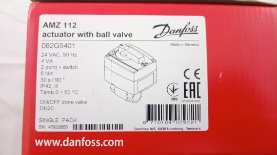 Danfoss 082G5401 - AMZ 112 кран шар 2х поз Ду20 э/п 24В