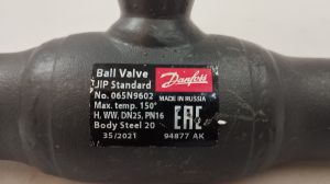 Danfoss 065N9602 - JIP Standard WW Кран шаровой под приварку Ду25 Ру16 Тмакс=150С с рукояткой