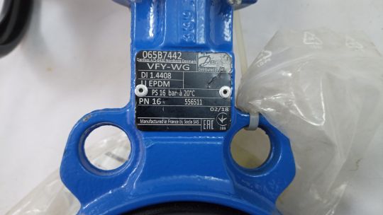 Danfoss 065B7442 - VFY-WG затвор дисковый DN80 PN16 корп. GG25 с центр. проуш.; Диск- 065B7442 RU AISI 316; упл. EPDM; С редуктором 065B7442 RU Использовать ответные фланцы по ГОСТ 33259-2015 исполнение В, тип 01, 065B7442 RU тип 11
