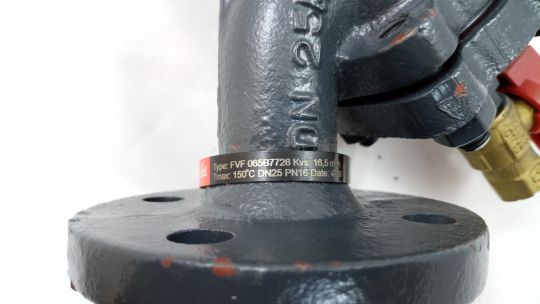 Danfoss 065B7728 - Фильтр сетчатый FVF Ду25 со сливным краном, чугун, фланцевый, Ру16