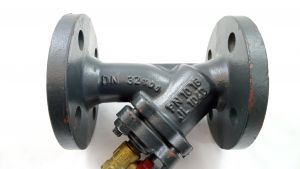 Danfoss 065B7729 - Фильтр сетчатый FVF Ду32 со сливным краном, чугун, фланцевый, Ру16