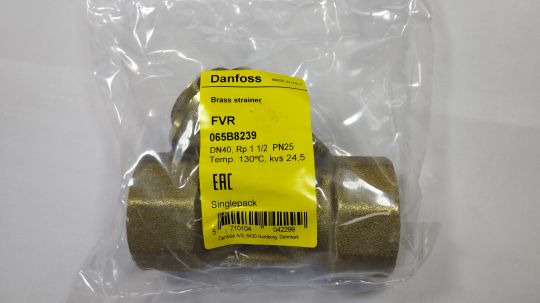 Danfoss 065B8240 - FVR Фильтр сетчатый Ду50 Ру25; Резьбовой, с пробкой; Корпус: Латунь CW602N