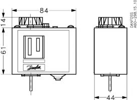 Danfoss 060L118466 - Реле температуры KP 78, термобаллон с капилляром 2 м, 30-90°C, 5-15°C