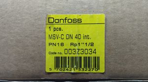 003Z3034 Ручной балансировочный клапан Danfoss MSV-C без изм. ниппелей, Ду 40, 1 1/2"