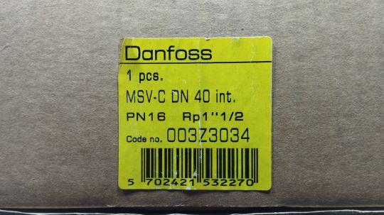 003Z3034 Ручной балансировочный клапан Danfoss MSV-C без изм. ниппелей, Ду 40, 1 1/2"