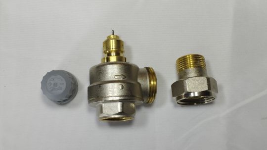 013G3385 Клапан RA-G 20 для однотрубной системы, Ду 20 мм, Kv 0,60-2,0 м3/ч, kvs 3,16 м3/ч, Py 10 бар, Тмакс 120°C, стандарт D, угловой вертикальный