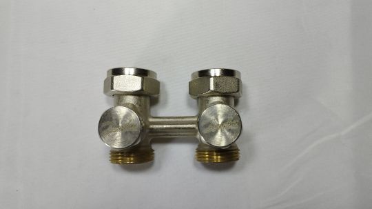 003L0221 Клапан запорно-присоединительный радиаторный RLV-KS, kvs 1,3 м3/ч, Py 10 бар, Тмакс 120°C, прямой, межосевое расстояние 50 мм
