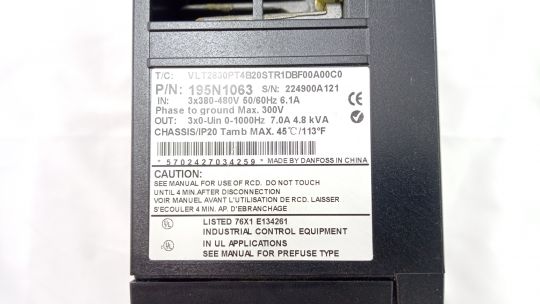 195N1063 Частотный преобразователь Danfoss VLT 2800 4,8 кВт