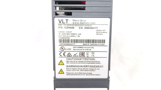 132F0008 Частотный преобразователь Danfoss VLT Micro Drive FC 51, 3 фаза, 1,5А, 0,25кВт