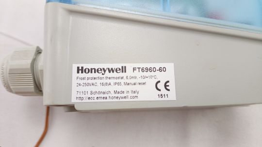 Honeywell Термостат защиты от замерзания для воздуха, уставка, -10…12 °C, 6m, ручной сброс, IP65