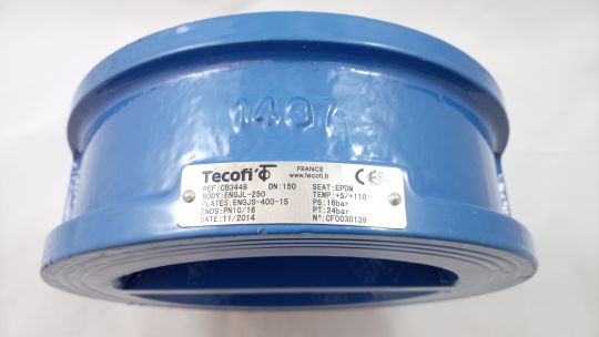 Tecofi Клапан обр 2/ств чугун CB3448 Ду150 Ру16 межфл ст/чуг T=110 CB3448N-EP0150