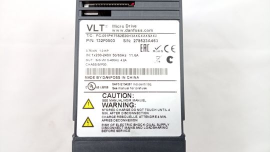 132F0003 Danfoss частотный преобразователь VLT® Micro Drive FC 51 0,75 кВт