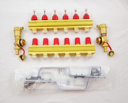 088U0726 Комплект коллекторов FHF-6F set с расходомерами, кронштейнами и воздухоотводчиками, 6 контуров