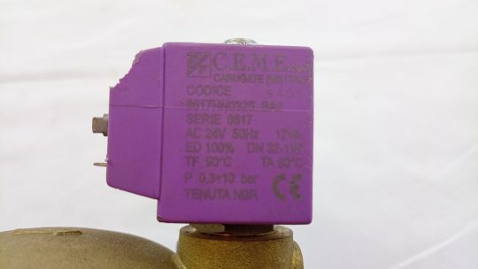 Клапан соленоидный CEME G 1 1/4 2/2 ходовой нормально закрытый, с сервоприводом, катушка B6. 8617NN032S BDF