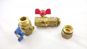 Комплект шаровых кранов FHF-BV с гнездом для установки термометра (2 шт.) Danfoss 088U0822