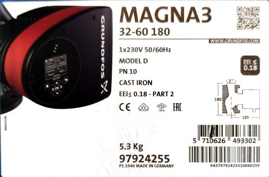 Насос циркуляционный Grundfos MAGNA3 32-60 97924255