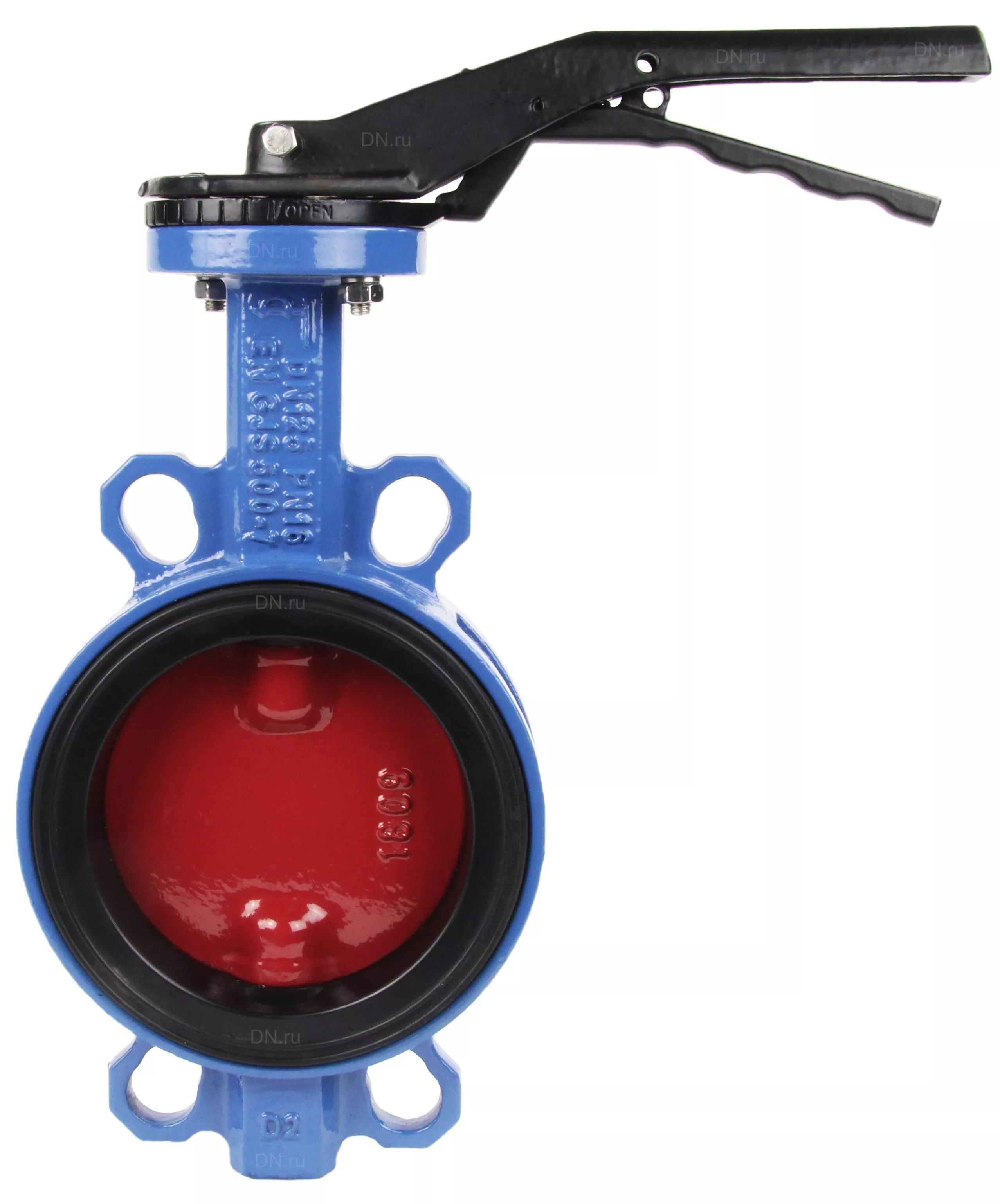 Затвор дисковый поворотный Tecofi VPI 4448-02 Ду125 Ру16 межфланцевый, корпус - ковкий чугун EN-GJS-500-7, диск - ковкий чугун EN-GJS-500-7, уплотнение - EPDM, с рукояткой