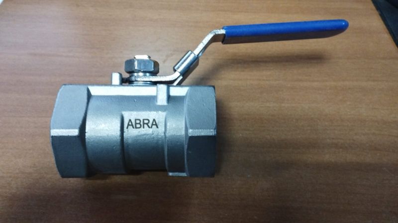 Кран шаровой ABRA BV-A1400A 1 1/4″ Ду32 Ру40 стандартнопроходной, двухходовой, нержавеющая сталь CF8M, уплотнение - PTFE, внутренняя резьба, ручка-рычаг