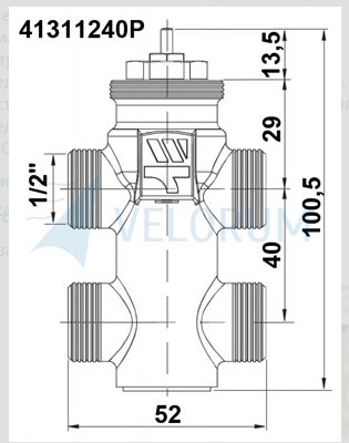 Трёхходовой клапан Watts ZV41311240P DN15 1/2"